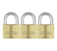 ABUS Lucchetto ABVS11825 in ottone 40 mm – Kit 3 pezzi con serratura a chiave