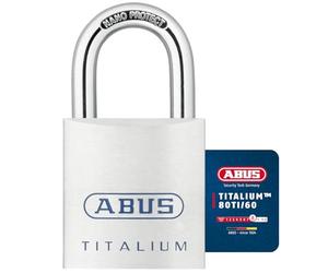 ABUS 269479-80TI/60_B Candado Titalium arco Nano protect y llave de 6 pitones 60 mm blister
