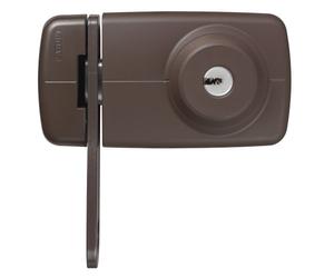 Abus 532771 7035 B - Serratura per porta con cilindro interno ed esterno e gancio di sicurezza, colore: Marrone