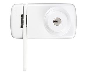 Abus 532795 7035 W - Serratura per porta con cilindro interno ed esterno e gancio di sicurezza, colore: Bianco