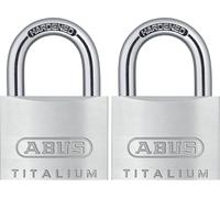 ABUS 54TI/40 Lucchetto Antifurto Set da 2 Pezzi, 40mm, Lega di Alluminio TITALIUM, Arco in Acciaio Temprato, Serratura Resistente