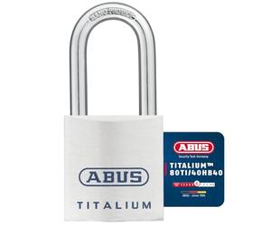 ABUS 565717-80TI/40HB40_B Candado Titalium arco Nano protect y llave de 6 pitones 40 mm arco largo blister