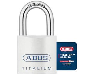 ABUS 565748-80TI/50_B Candado Titalium arco Nano protect y llave de 6 pitones 50 mm blister