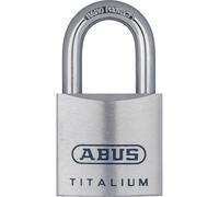 ABUS Lucchetto Titalium 96TI/50 - corpo della serratura leggero in solido alluminio speciale - serratura del basamento con chiave reversibile - ABUS -Livello di sicurezza 8 - argento
