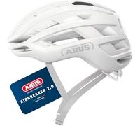 ABUS Casco da ciclismo AirBreaker 2.0 - casco da ciclismo leggero con ventilazione, aerodinamica, sicurezza e comfort per il ciclismo professionistico - per donne e uomini - taglia L, bianco