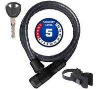 ABUS Cavo in acciaio Microflex 6615K/85/15 nero + supporto SCMU