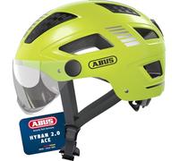 ABUS Casco da città Hyban 2.0 ACE - Casco da bicicletta con visiera, luce e calotta rigida in ABS - per uomo e donna