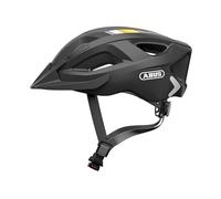 ABUS Casco da Bici Aduro 2.0 con Luce, Nero / Arancione, Taglia L | Casco sportivo versatile per città, In-Mold EPS e policarbonato, buona ventilazione, riflettori