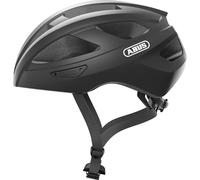 Abus, Casco per bici da corsa ABUS Macator, casco da bici sportivo per principianti, adatto per capelli raccolti a coda, per uomo e donna, nero opaco, taglia S