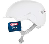 ABUS Casco da Bici HUD-Y con Luce Posteriore, pure white, L