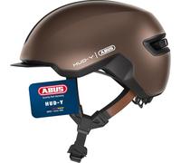 ABUS Casco da bicicletta HUD-Y - con luce posteriore LED magnetica ricaricabile e chiusura magnetica - Casco urbano elegante per l'uso quotidiano - per uomo e donna