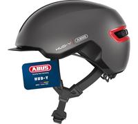 ABUS Casco da bicicletta HUD-Y - con luce posteriore LED magnetica ricaricabile e chiusura magnetica - Casco urbano elegante per l'uso quotidiano - per uomo e donna