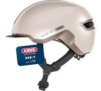 ABUS Casco da bicicletta HUD-Y - con luce posteriore LED magnetica ricaricabile e chiusura magnetica - Casco urbano elegante per l'uso quotidiano - per uomo e donna