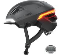 ABUS Casco da bicicletta HYP-E - casco con luce anteriore, luce posteriore e lampeggiante - adatto anche per bicicletta faHren su E-Bike e S-Pedelec - per adolescenti e adulti - taglia S, grigio