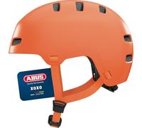 ABUS Casco da bicicletta XOXO - Casco da città in stile skater - Casco per skateboard, bicicletta, monopattino - per adolescenti e adulti - taglia M, arancione mono