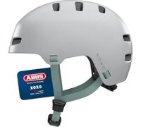 ABUS Casco da bicicletta XOXO - Casco da città in stile skater - Casco per skateboard, bicicletta, monopattino - con imbottitura ottimizzata per il mento - per adolescenti e adulti - taglia L, grigio