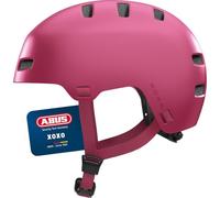 ABUS Casco da bicicletta XOXO - Casco da città in stile skater - Casco per skateboard, bicicletta, monopattino - con imbottitura per il mento - per adolescenti e adulti - taglia M, rosso mono