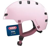 ABUS Casco da bicicletta XOXO - Casco da città in stile skater - Casco per skateboard, bicicletta, monopattino - con imbottitura ottimizzata per il mento - per adolescenti e adulti - taglia S, rosa
