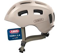 ABUS Casco da bicicletta Youn-I 2.0 - con luce per bambini, adolescenti e giovani adulti - per ragazze e ragazzi - beige, taglia S