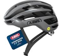 ABUS Casco da ciclismo AirBreaker 2.0 MIPS - casco da ciclismo leggero con ventilazione, aerodinamica, sicurezza e comfort per il ciclismo professionistico - per donne e uomini - taglia M, argento
