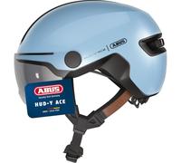 ABUS Casco da città HUD-Y ACE - elegante casco da bicicletta con visiera e luce posteriore LED magnetica ricaricabile - per uomo e donna