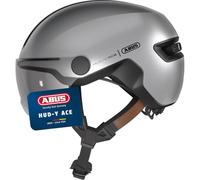 ABUS Casco da città HUD-Y ACE - elegante casco da bicicletta con visiera e luce posteriore LED magnetica ricaricabile - per uomo e donna