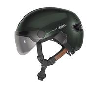 ABUS Casco da città HUD-Y ACE - elegante casco da bicicletta con visiera e luce posteriore LED magnetica ricaricabile - per uomo e donna