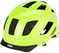 ABUS casco da città Hyban 2.0 MIPS - bici per uso quotidiano con luce posteriore, calotta rigida in ABS, protezione dagli impatti uomo e donna Giallo lucido, taglia L, L (56-61 cm)