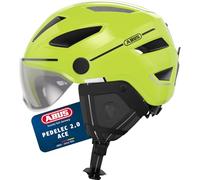 ABUS Casco da città Pedelec 2.0 ACE - Casco da bicicletta con luce posteriore, visiera, cappuccio antipioggia, protezioni per le orecchie - per uomo e donna