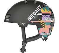 ABUS casco da città Skurb ACE - Casco bici alla moda per l'uso quotidiano, lo skate, la BMX o il lonGBoard Nero/fantasia (iriedaily black), taglia L
