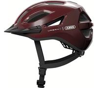 ABUS Casco da città Urban-I 4.0 - Casco da bicicletta con luce posteriore ricaricabile, 2 modalità di illuminazione, visiera e chiusura magnetica - per adolescenti, donne e uomini - taglia L, rosso