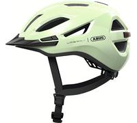 ABUS Casco da città Urban-I 4.0 - Casco da bicicletta con luce posteriore ricaricabile, 2 modalità di illuminazione, visiera e chiusura magnetica - per adolescenti, donne e uomini - taglia S, verde