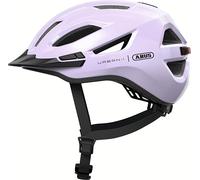 ABUS Casco da città Urban-I 4.0 - Casco da bicicletta con luce posteriore ricaricabile, 2 modalità di illuminazione, visiera e chiusura magnetica - per adolescenti, donne e uomini - taglia S, viola