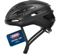 ABUS Casco gravel Taipan LED - Casco da bicicletta con luce per il gravel biking - leggero, versatile e ben ventilato - con supporto per occhiali - per adolescenti, donne e uomini - taglia S, nero