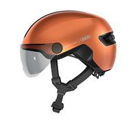 ABUS Casco HUD-Y ACE city - casco da bici elegante con visiera e luce posteriore a LED magnetica e ricaricabile - per uomini e donne