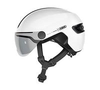 ABUS Casco HUD-Y ACE city - casco da bici elegante con visiera e luce posteriore a LED magnetica e ricaricabile - per uomini e donne