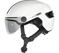 ABUS Casco HUD-Y ACE city - casco da bici elegante con visiera e luce posteriore a LED magnetica e ricaricabile - per uomini e donne