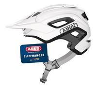 ABUS Casco MTB Cliffhanger - Casco da bicicletta per percorsi esigenti - con grandi prese d'aria & sistema di cinghie TriVider - per uomo e donna - bianco, taglia S