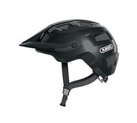ABUS casco MTB MoTrip - robusto da bici con visiera regolabile in altezza per mountain biker vestibilità personalizzata unisex nero lucido, L, L (57-61 cm)
