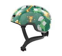 ABUS Casco per bambini Skurb Kid - robusto casco da bici in look skater con spazio il codino e una varietà di disegni ragazze ragazzi verde motivo ragazzo, taglia S