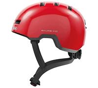 ABUS Casco per bambini Skurb Kid - robusto casco da bici in look skater con spazio il codino e vari disegni ragazze ragazzi rosso lucido, taglia M