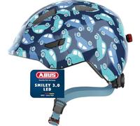 ABUS casco per bambini Smiley 3.0 LED - casco da bici con luce - vestibilità profonda e spazio per il codino - per bambine e bambini