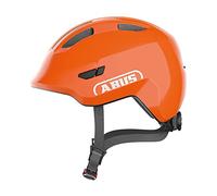 ABUS Casco Smiley 3.0 per bambini - casco da bici con calzata bassa, design a misura di bambino e spazio il codino bambine arancione lucido, taglia M