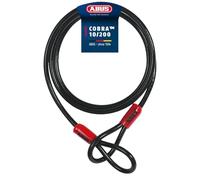 ABUS Cavo ad anello Cobra 10/200 - cavo in acciaio rivestito plastica lunghezza 2 m, spessore 10 mm sicurezza per accessori di biciclette e moto Nero, 200 cm