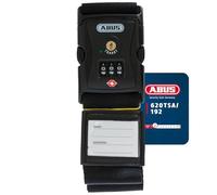 ABUS Cinghia Bagaglio 620TSA/192 con Lucchetto TSA - Codice a 3 Cifre, Nero | Lunghezza regolabile 192 cm, indicatore di apertura TSA, etichetta nome inclusa, adatta a valigie di varie dimensioni