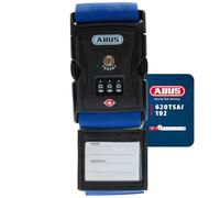 ABUS Cinghia Bagaglio con Lucchetto TSA 620TSA/192 - Blu, 192 cm | Codice a 3 cifre personalizzabile, etichetta nome inclusa, indicatore di apertura rosso, standard Travel Sentry Approved
