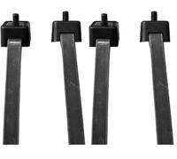 ABUS Cinghie di tensionamento Adattatore LH - per il fissaggio dei lucchetti da telaio alla bicicletta - nero (Confezione da 2)