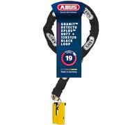 ABUS Combinazione di lucchetto e catena GRANIT™ Detecto XPlus 8077 lucchetto per disco freno con allarme + catena di 12 mm di spessore 12KS Black Loop - Livello di sicurezza 19