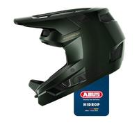 ABUS Downhill Helmet HiDrop - Casco integrale certificato AS con calotta esterna in ABS per MTB: downhill, enduro e bike park adulti ragazzi verde, taglia S
