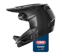 ABUS Downhill Helmet HiDrop - Casco integrale certificato AS con calotta esterna in ABS per MTB: downhill, enduro e bike park adulti ragazzi nero, taglia M